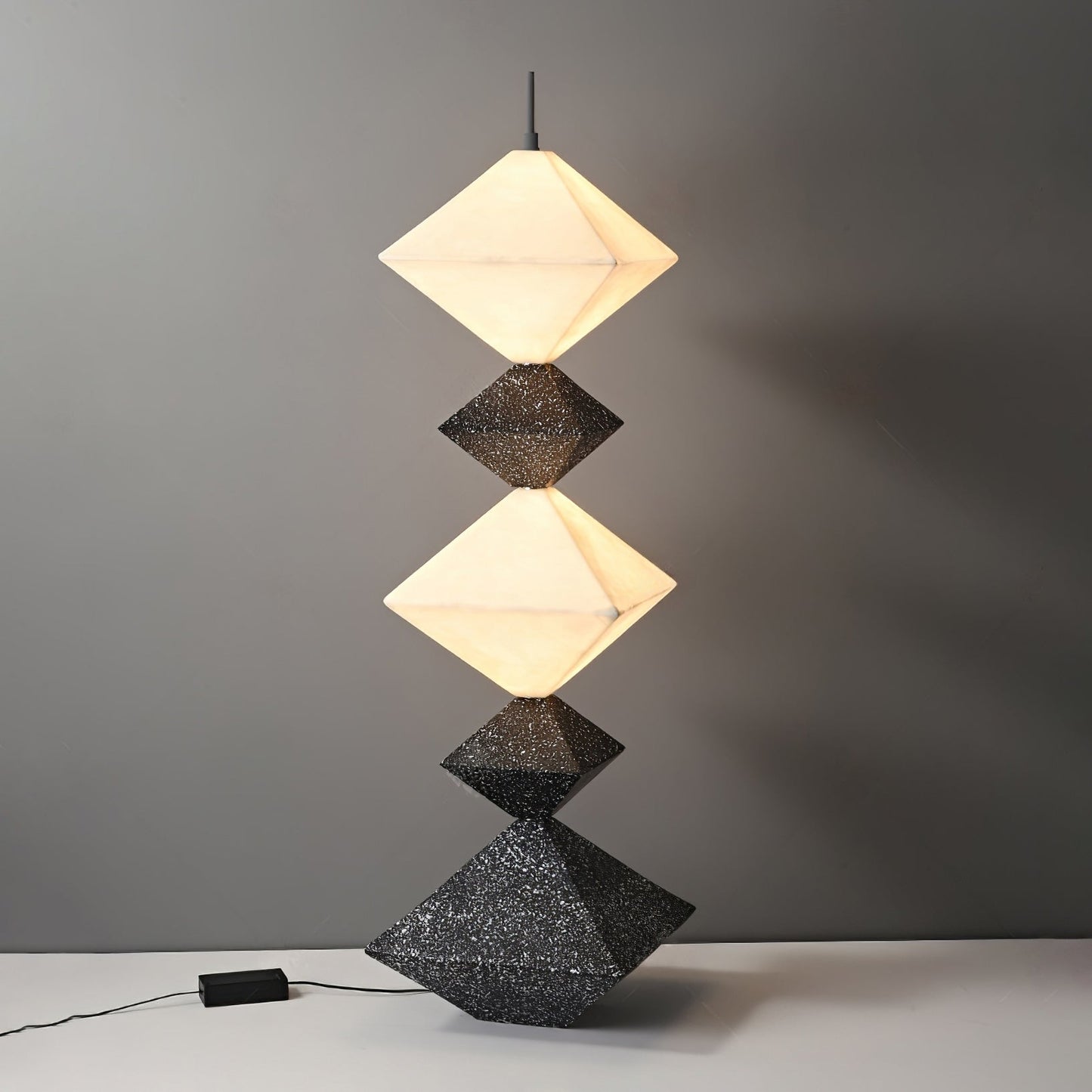 Rhombus Cube Floor Lamp with LED Light, Dimmable, Indoor