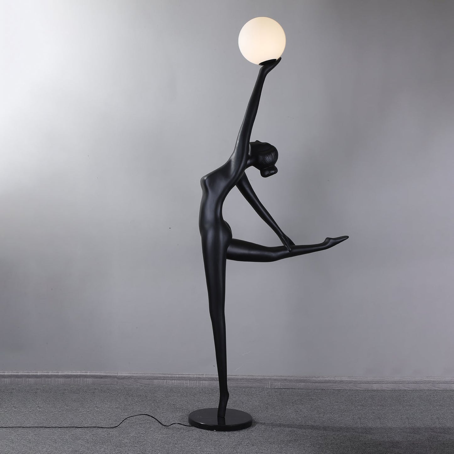 Rhythmic Gymnast Sculpture Floor Lamp LED Black Art Design