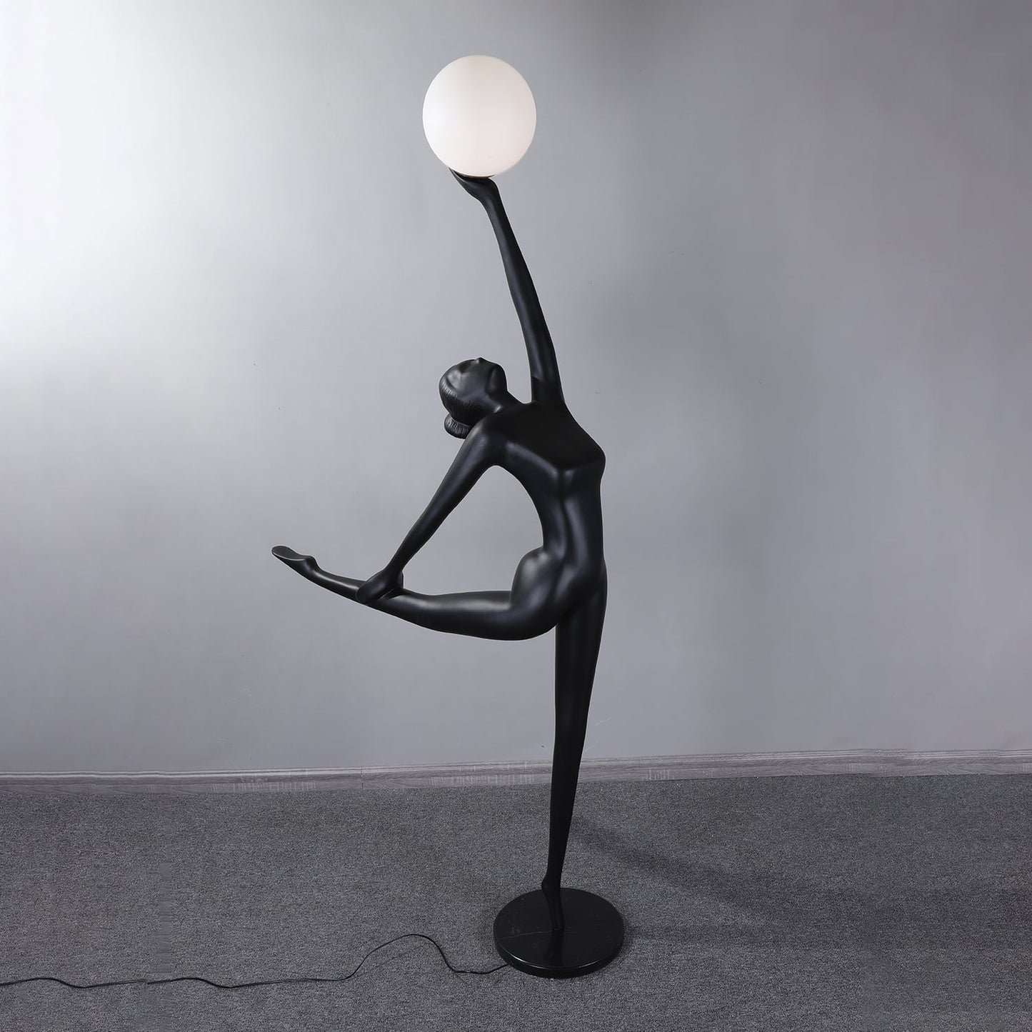 Rhythmic Gymnast Sculpture Floor Lamp LED Black Art Design