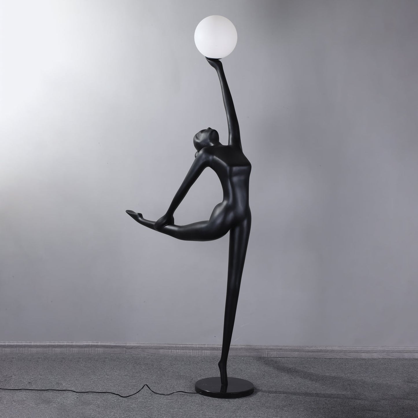 Rhythmic Gymnast Sculpture Floor Lamp LED Black Art Design