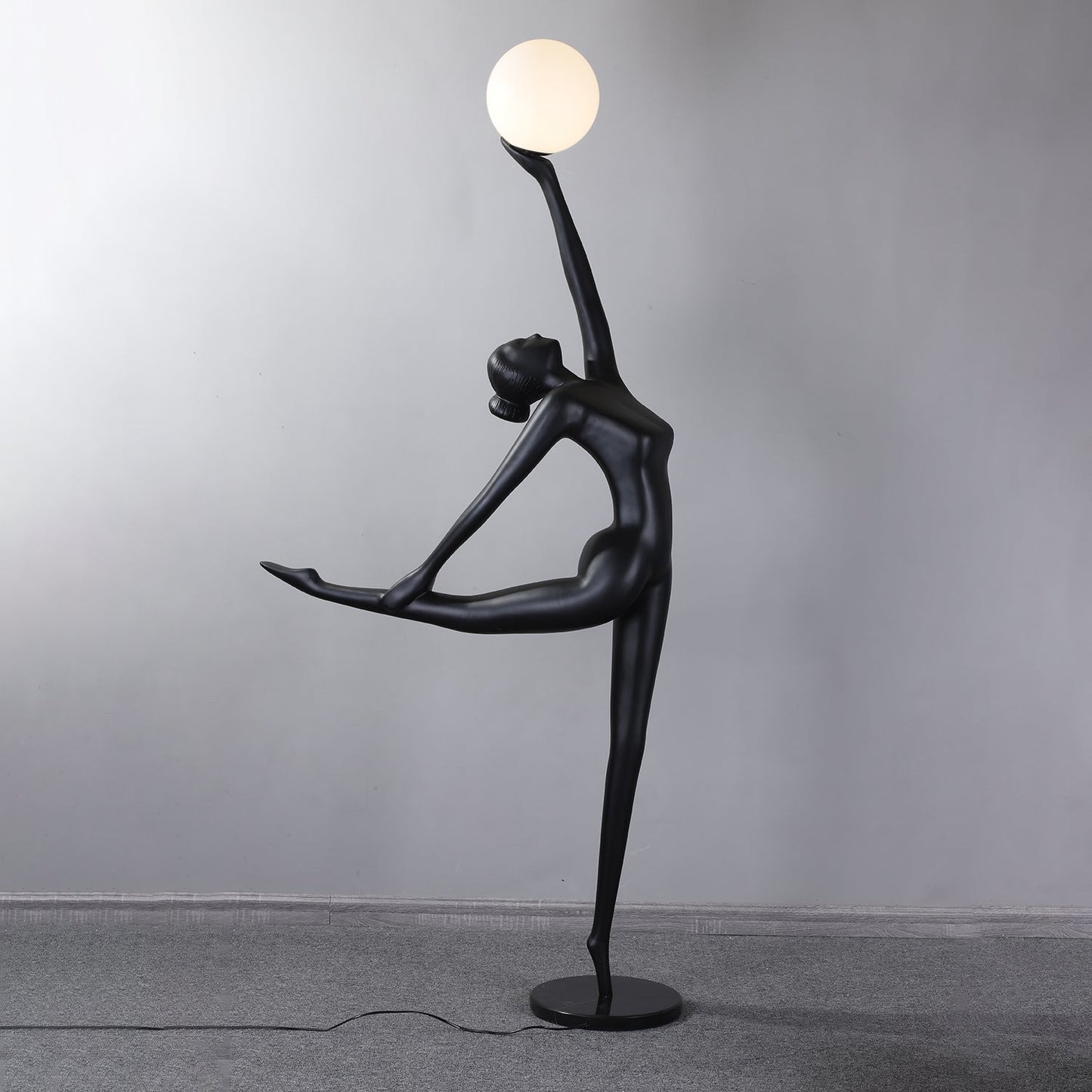 Rhythmic Gymnast Sculpture Floor Lamp LED Black Art Design