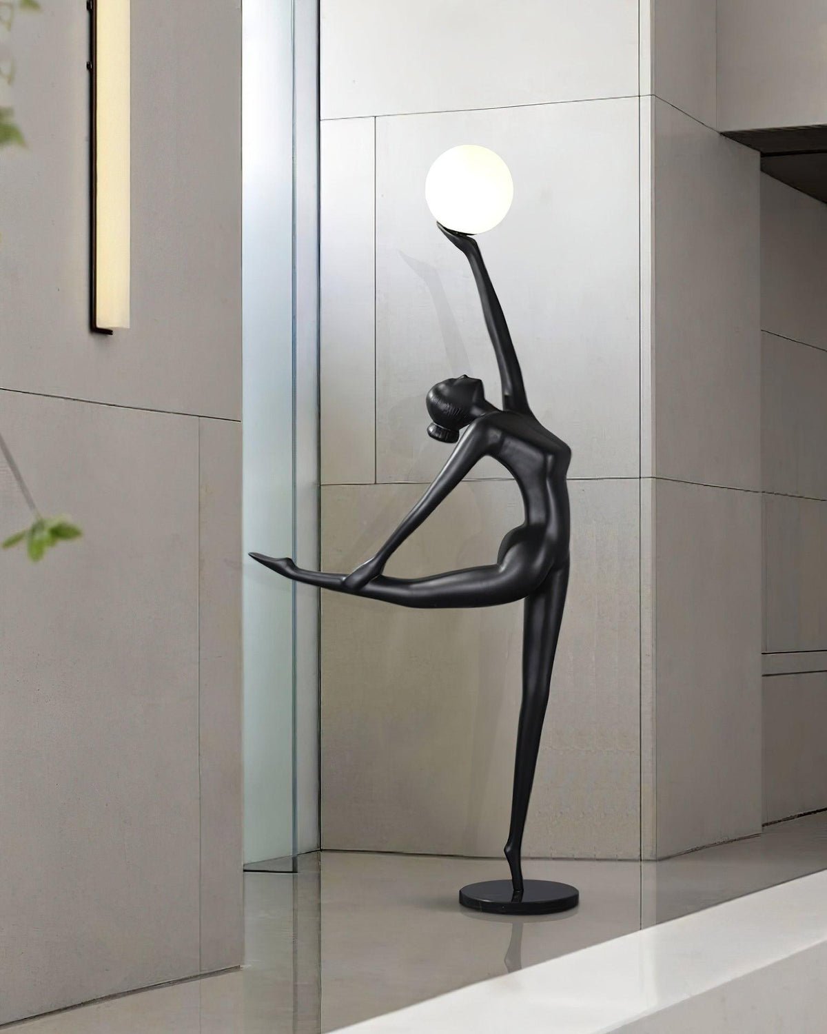 Rhythmic Gymnast Sculpture Floor Lamp LED Black Art Design