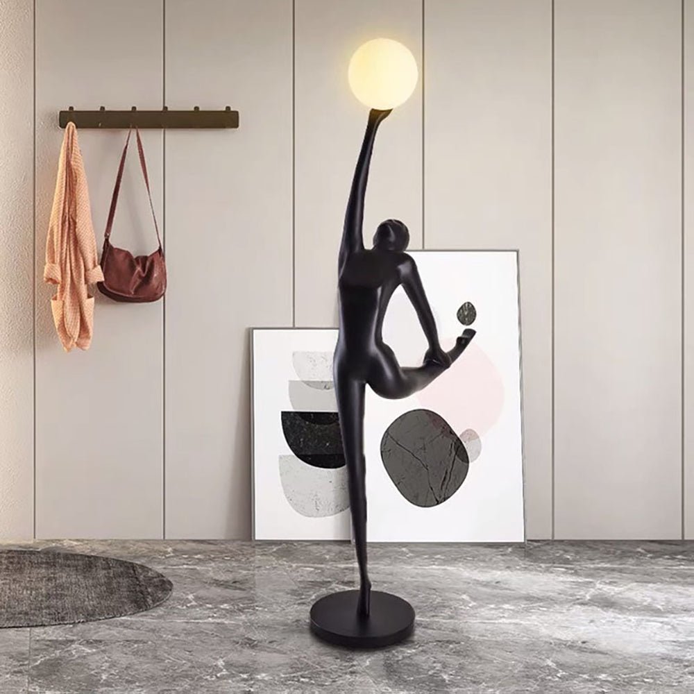 Rhythmic Gymnast Sculpture Floor Lamp LED Black Art Design