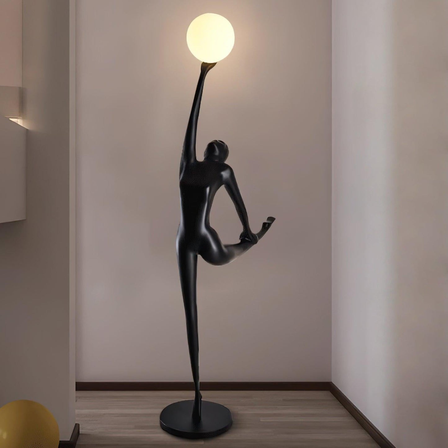 Rhythmic Gymnast Sculpture Floor Lamp LED Black Art Design