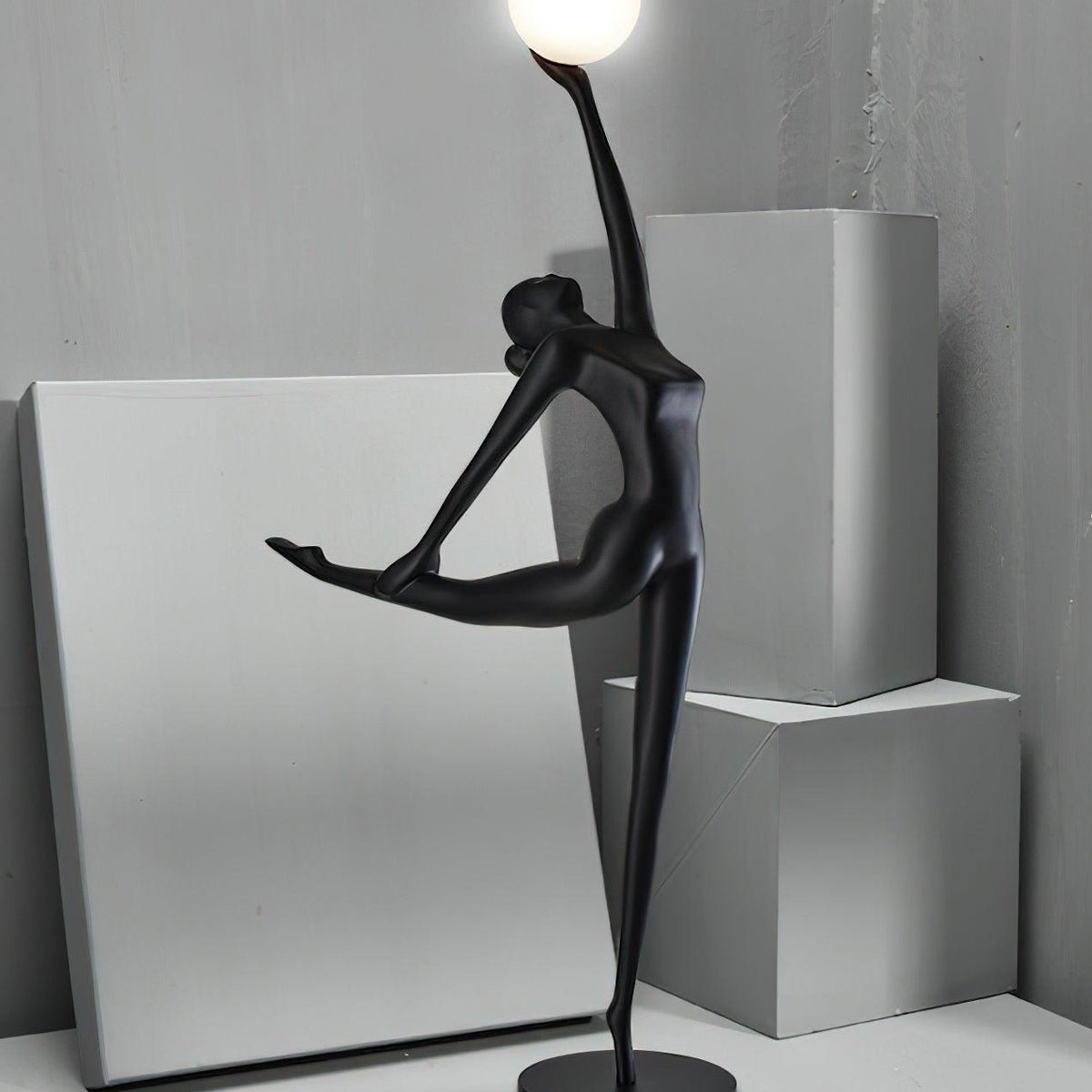 Rhythmic Gymnast Sculpture Floor Lamp LED Black Art Design