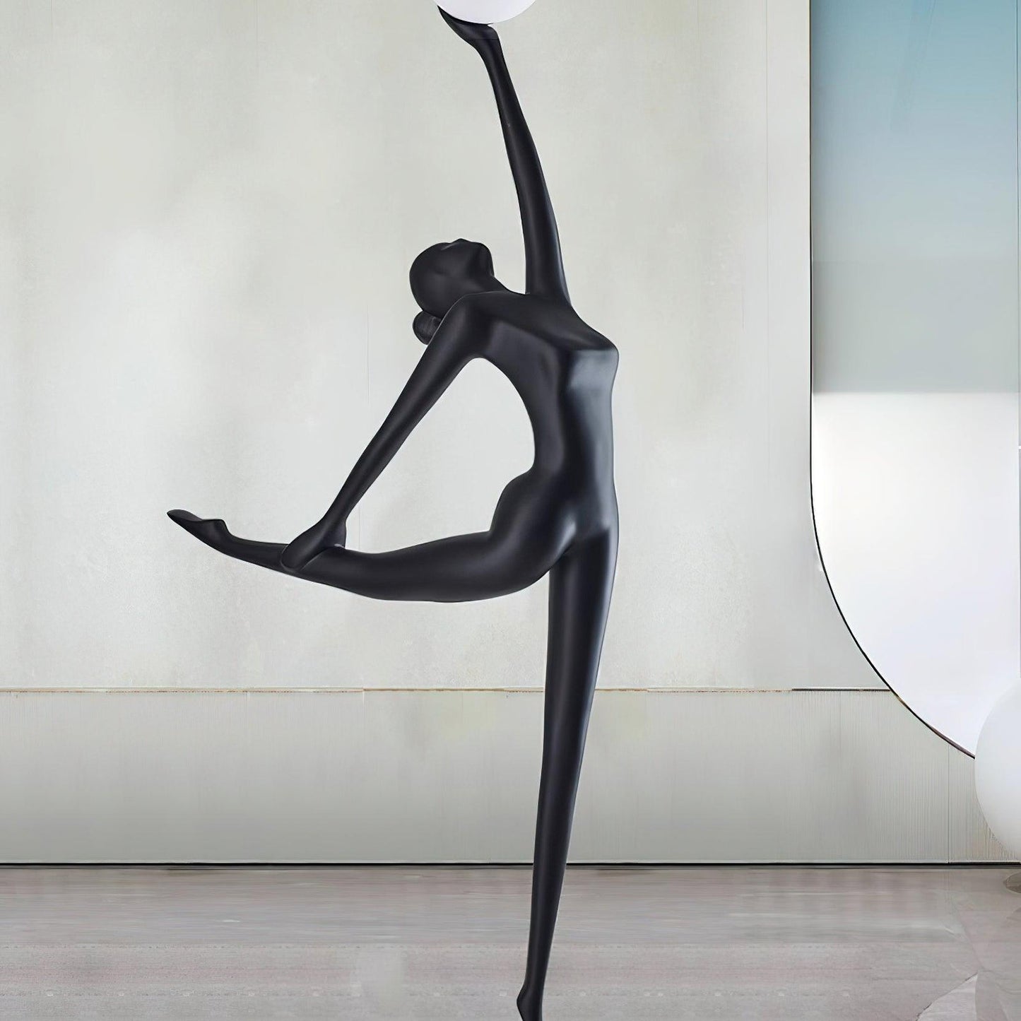 Rhythmic Gymnast Sculpture Floor Lamp LED Black Art Design