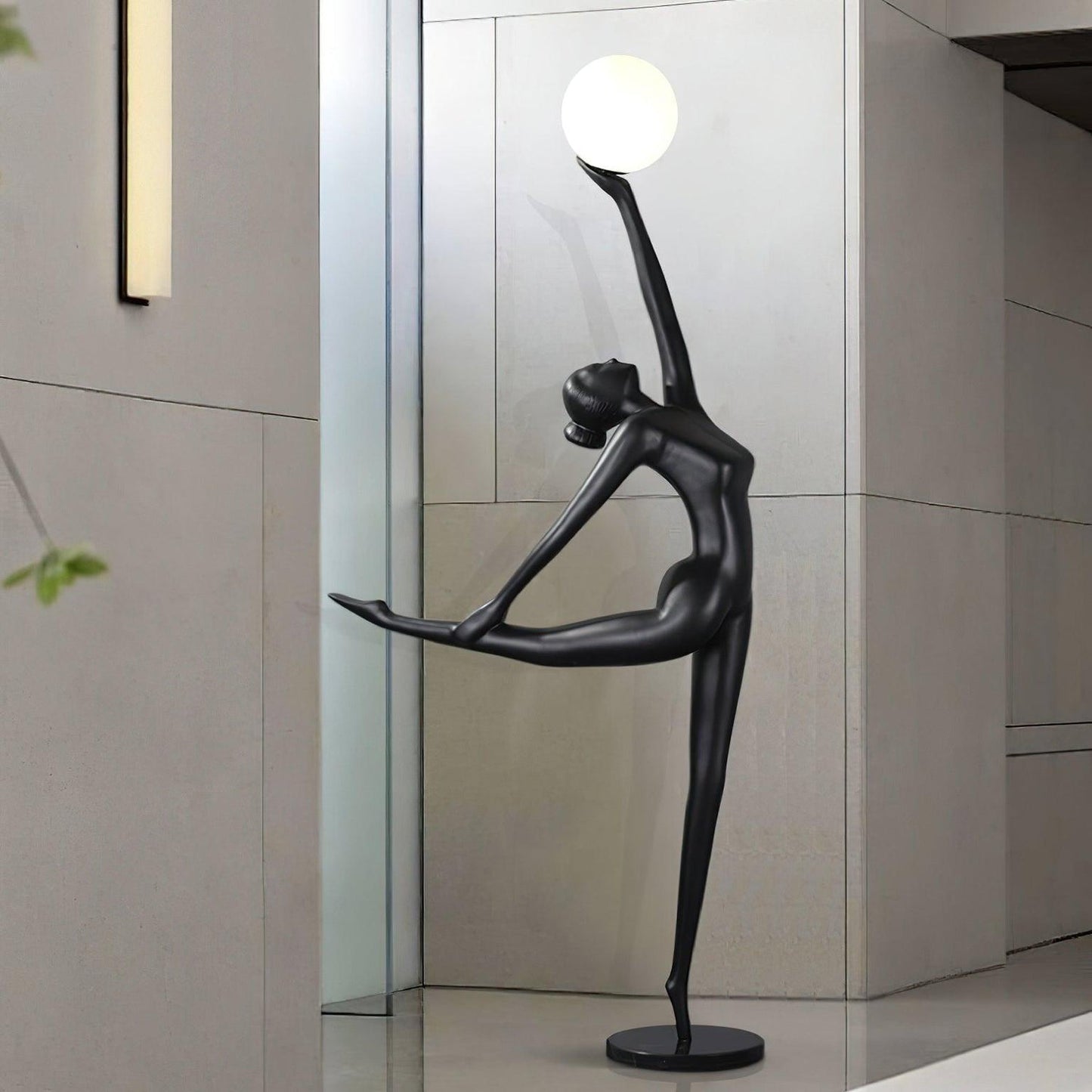 Rhythmic Gymnast Sculpture Floor Lamp LED Black Art Design
