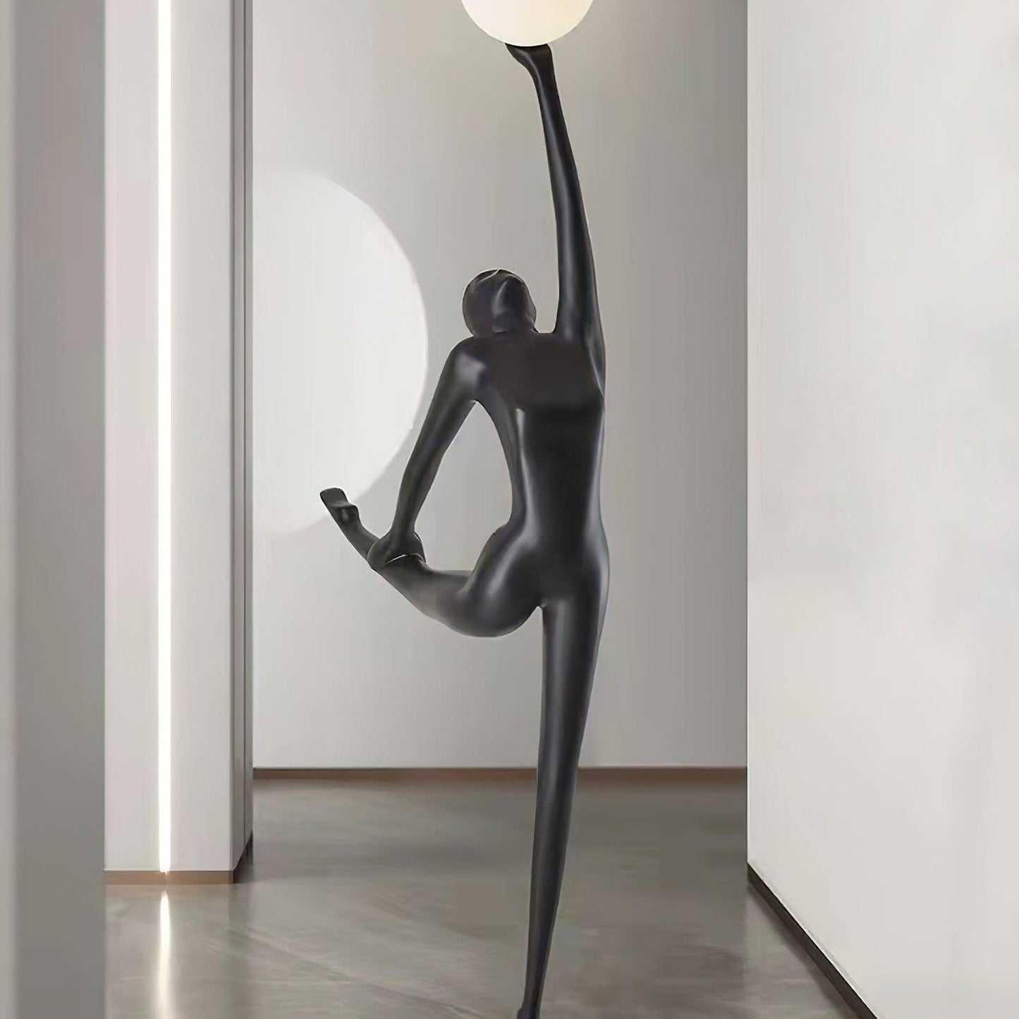 Rhythmic Gymnast Sculpture Floor Lamp LED Black Art Design