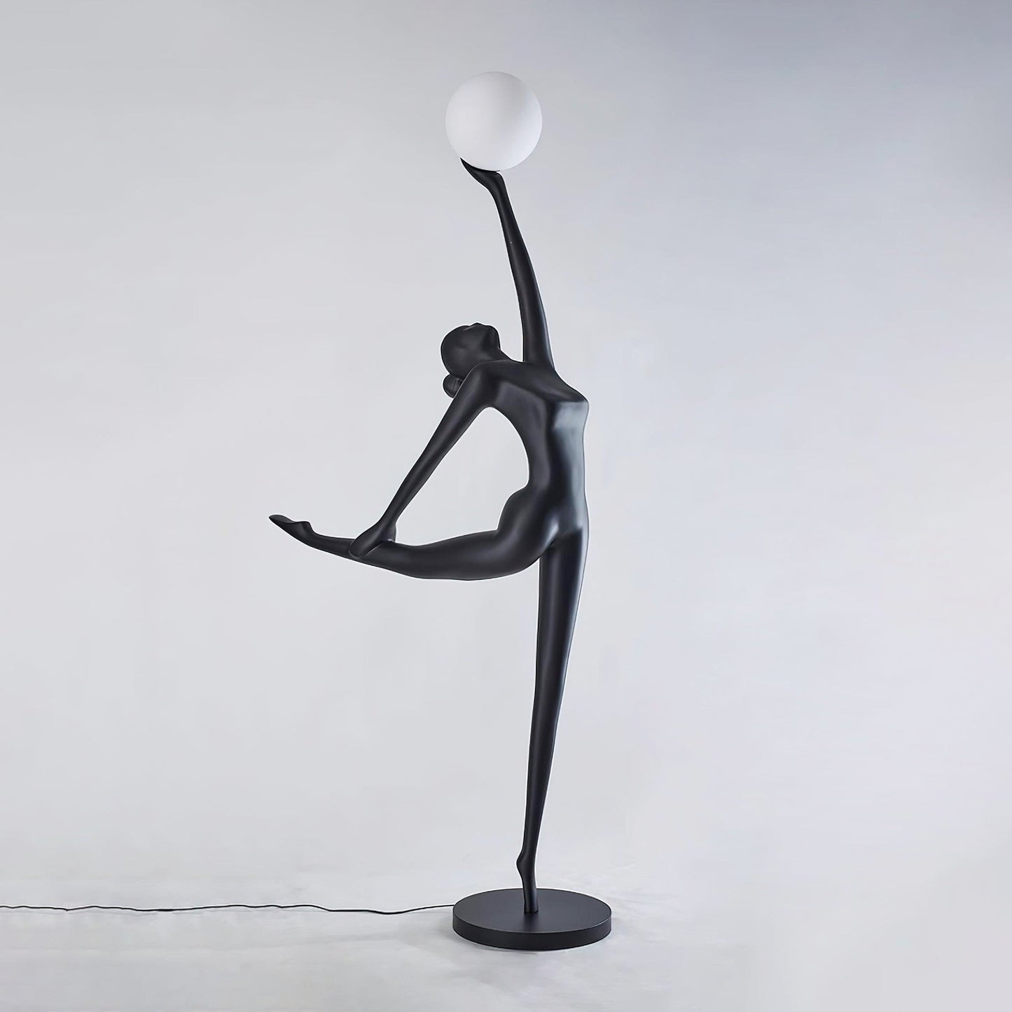 Rhythmic Gymnast Sculpture Floor Lamp LED Black Art Design