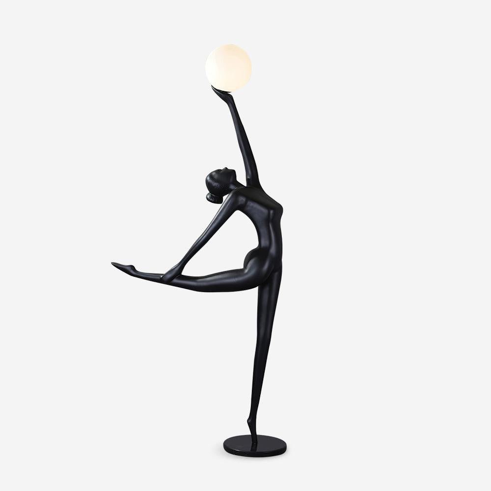 Rhythmic Gymnast Sculpture Floor Lamp LED Black Art Design