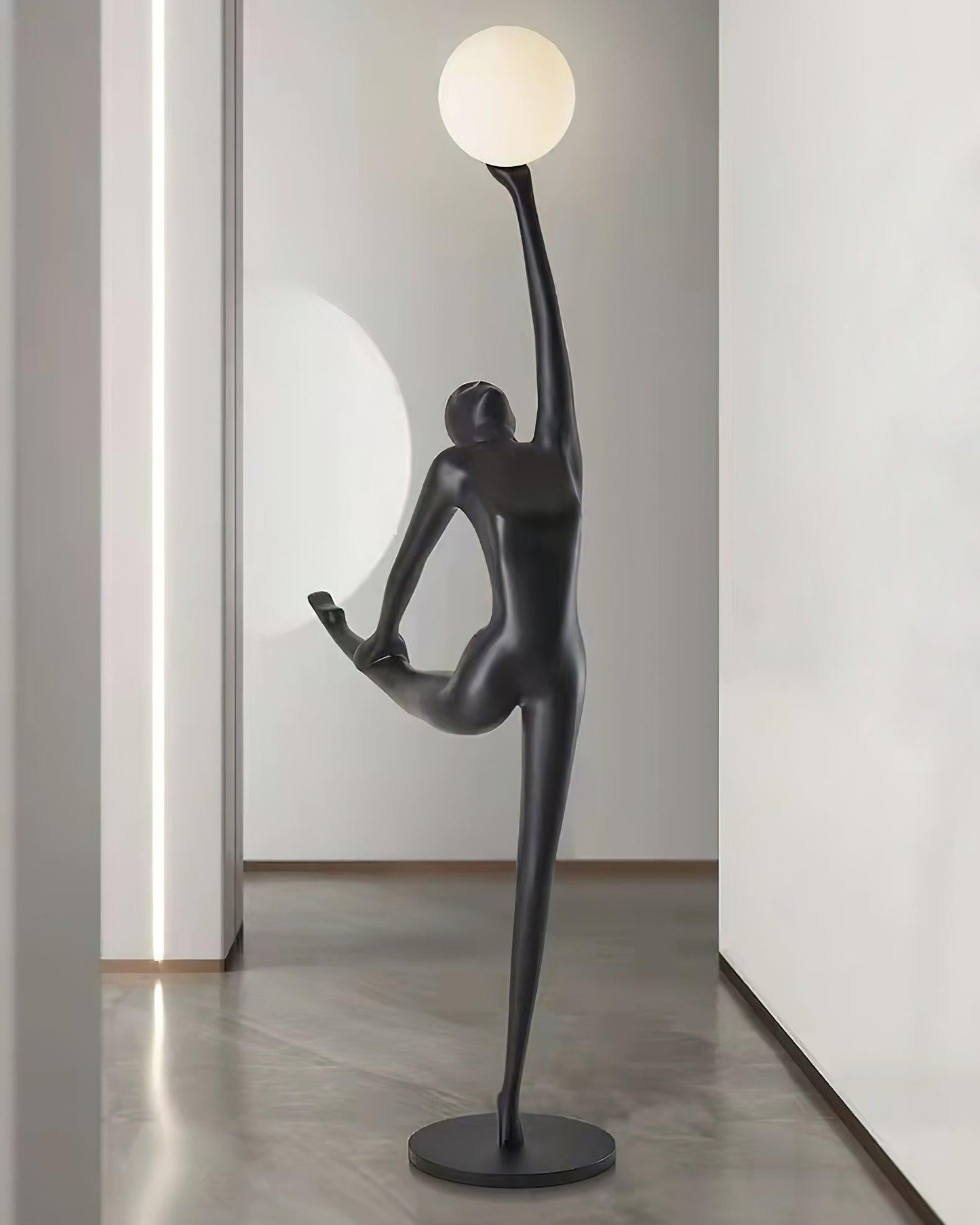 Rhythmic Gymnast Sculpture Floor Lamp LED Black Art Design