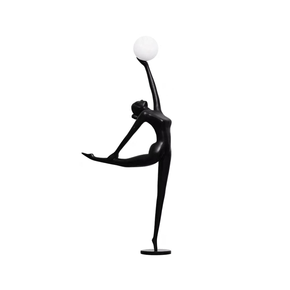 Rhythmic Gymnast Sculpture Floor Lamp LED Black Art Design