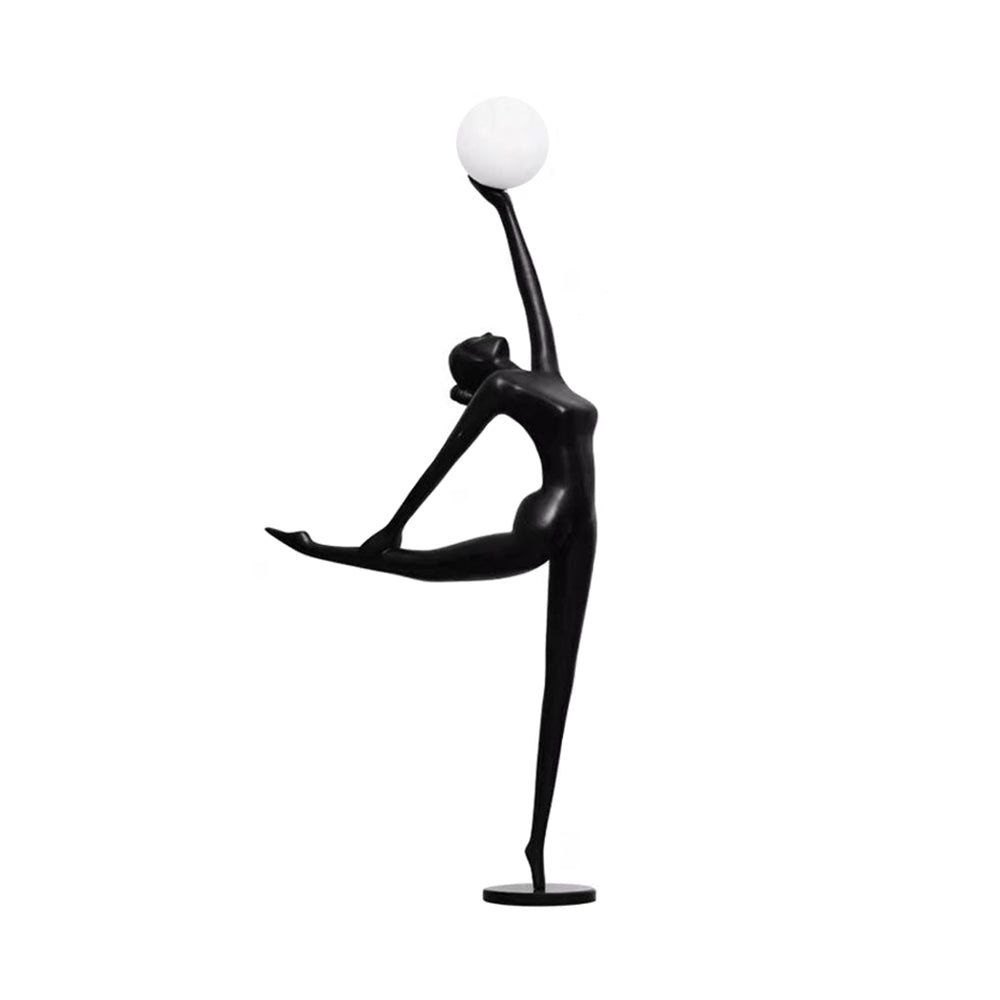 Rhythmic Gymnast Sculpture Floor Lamp LED Black Art Design