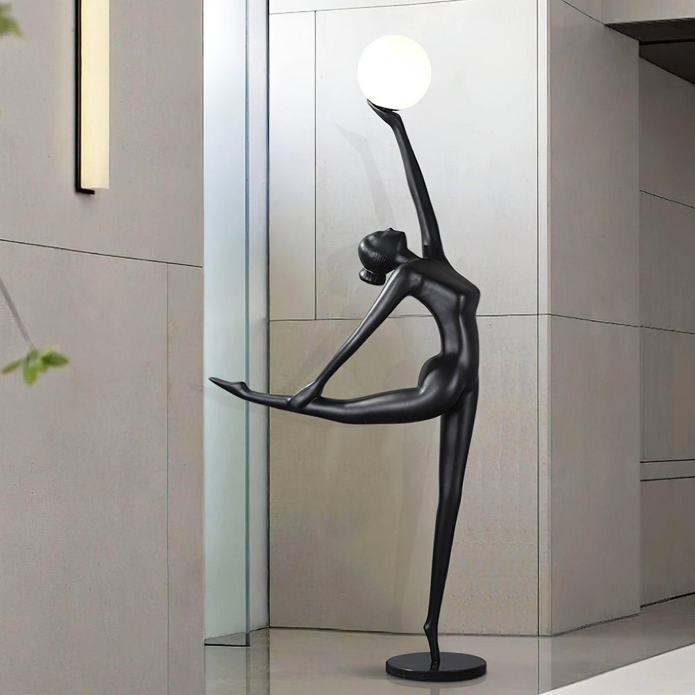 Rhythmic Gymnast Sculpture Floor Lamp LED Black Art Design