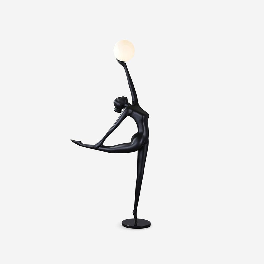 Rhythmic Gymnast Sculpture Floor Lamp LED Black Art Design