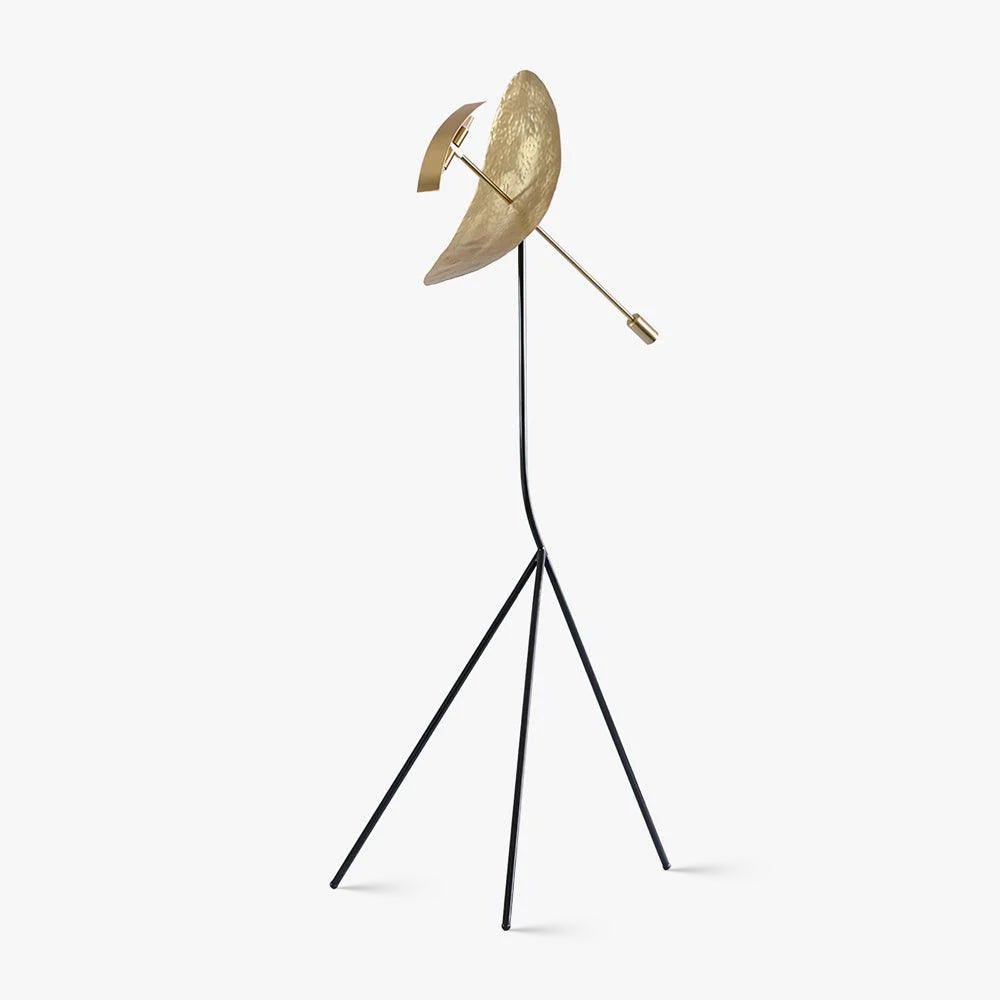 Ribot Floor Lamp LED Indoor Tripod Light - Gold Metal Design