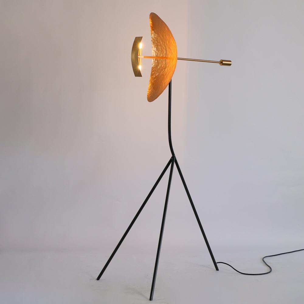Ribot Floor Lamp LED Indoor Tripod Light - Gold Metal Design