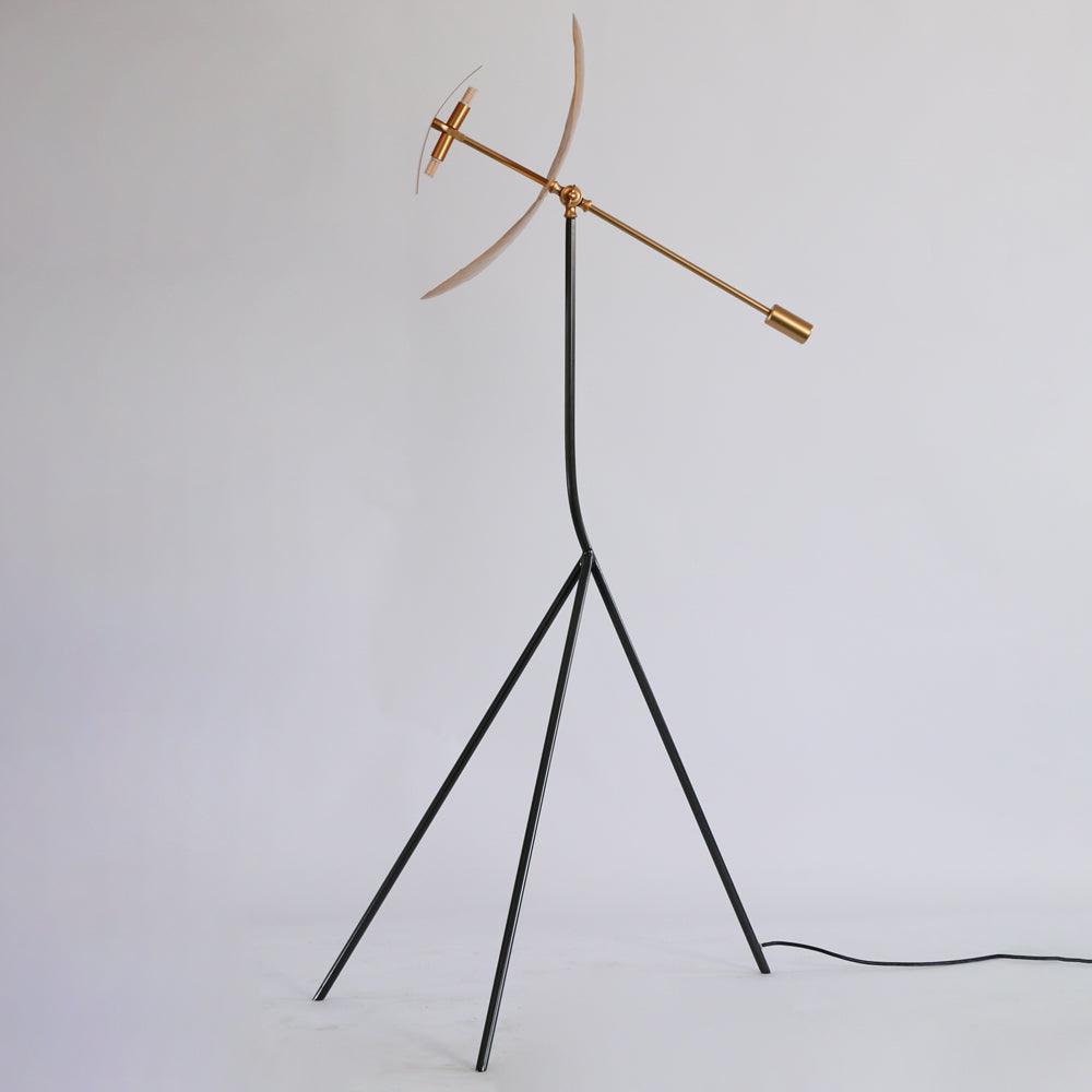 Ribot Floor Lamp LED Indoor Tripod Light - Gold Metal Design