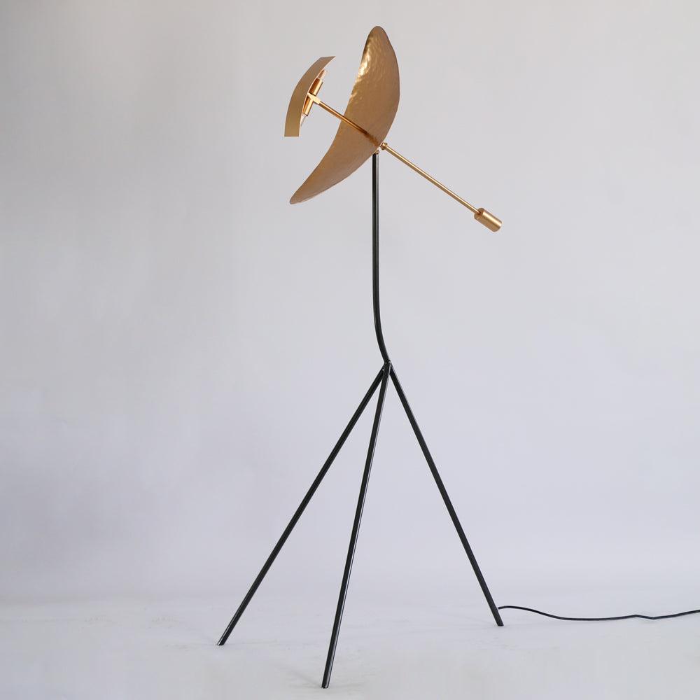Ribot Floor Lamp LED Indoor Tripod Light - Gold Metal Design