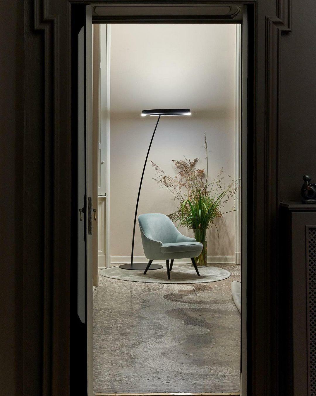 Ring Floor Light with LED, Adjustable Height, Indoor Use