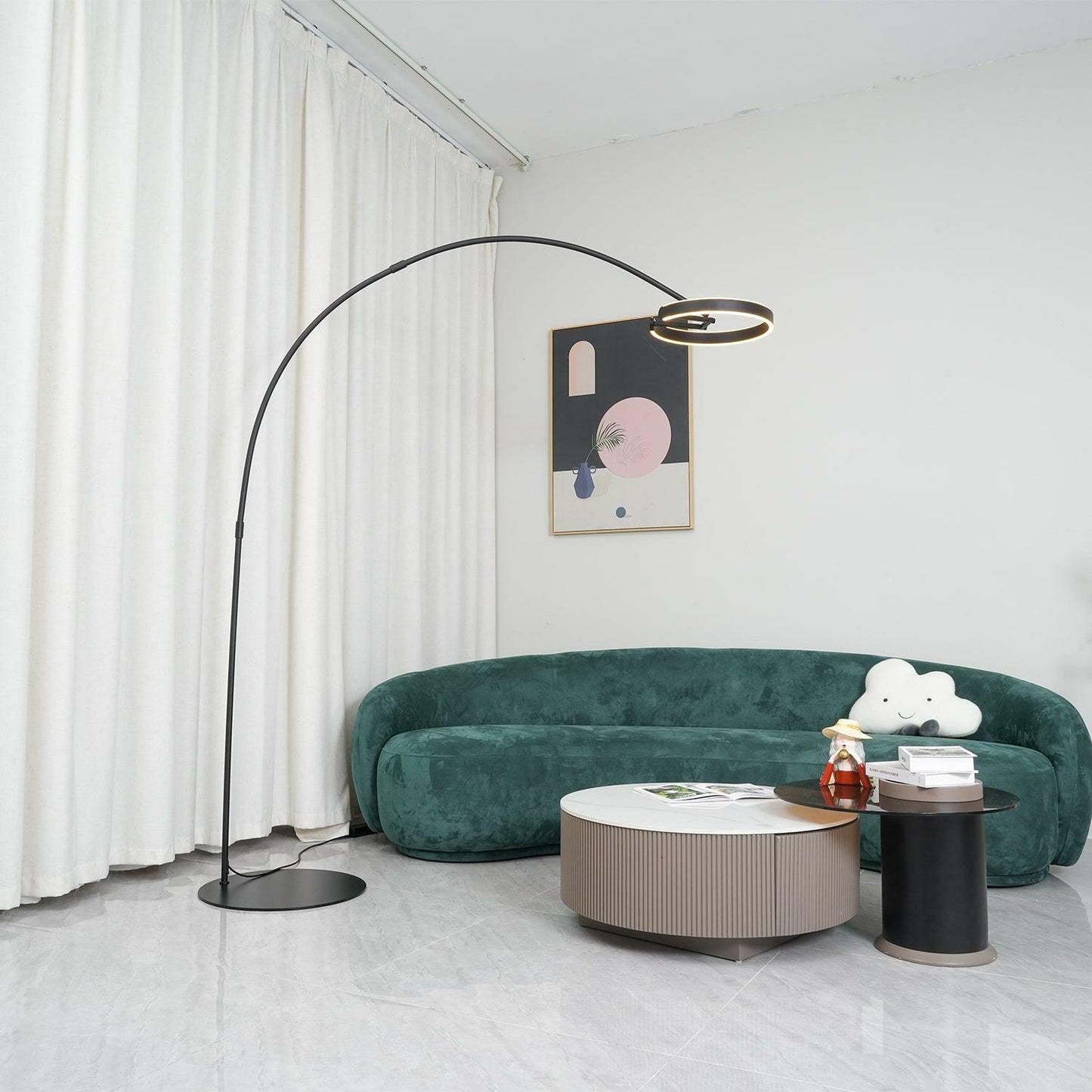 Ring Floor Light with LED, Adjustable Height, Indoor Use