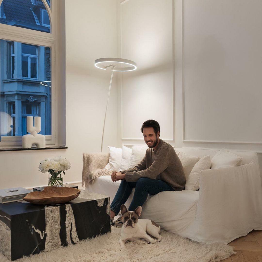 Ring Floor Light with LED, Adjustable Height, Indoor Use