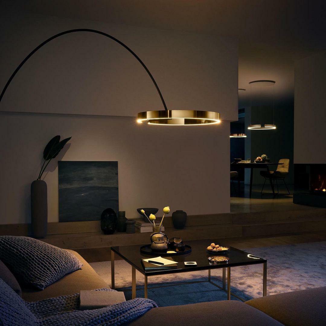 Ring Floor Light with LED, Adjustable Height, Indoor Use