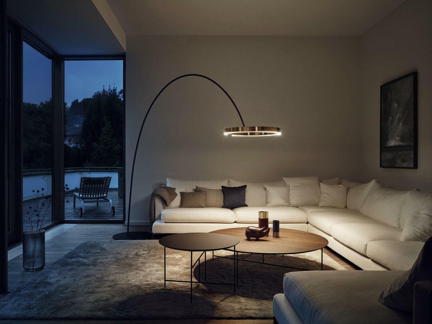Ring Floor Light with LED, Adjustable Height, Indoor Use