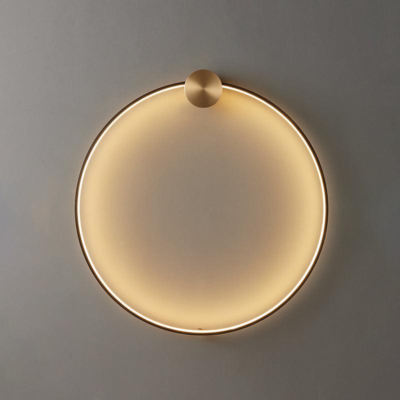 Ring Shaped LED Wall Light - Brass Finish, Energy Efficient