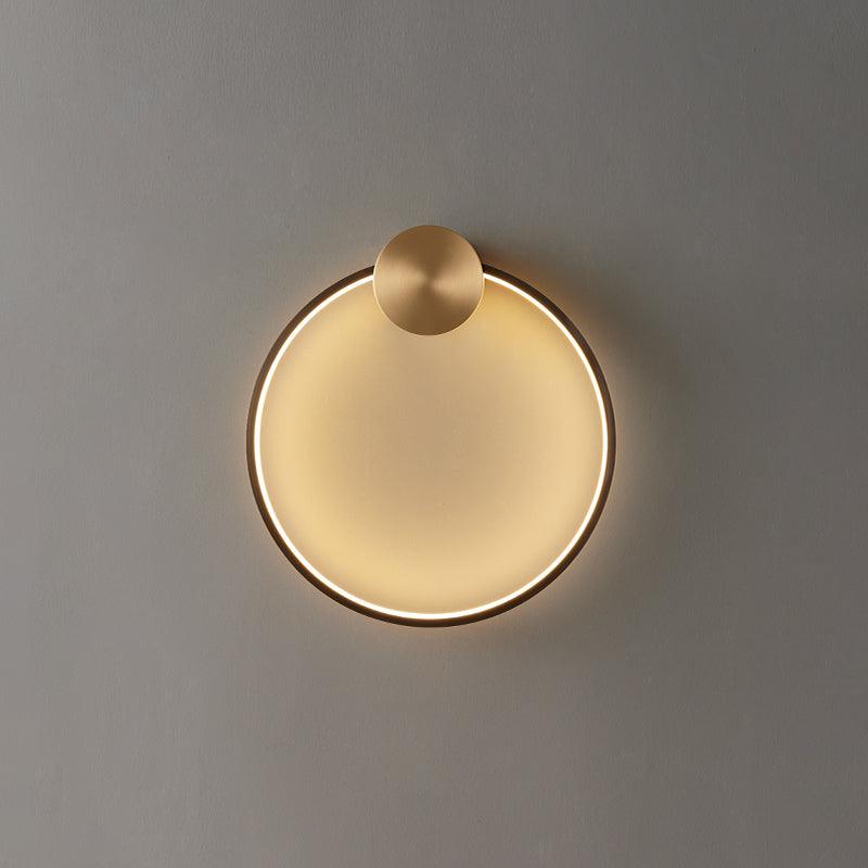 Ring Shaped LED Wall Light - Brass Finish, Energy Efficient