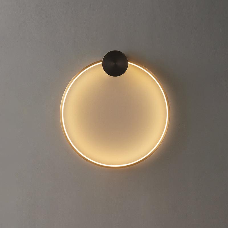 Ring Shaped LED Wall Light - Brass Finish, Energy Efficient