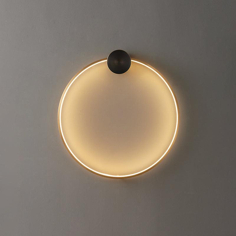 Ring Shaped LED Wall Light - Brass Finish, Energy Efficient