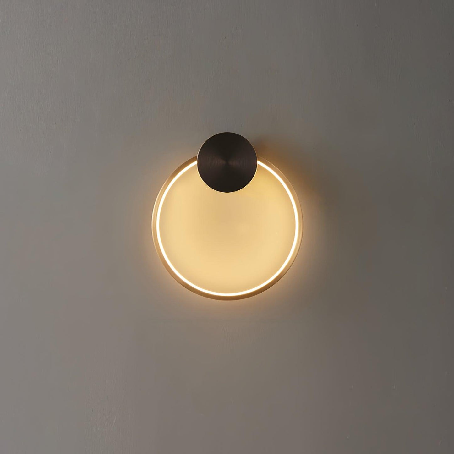 Ring Shaped LED Wall Light - Brass Finish, Energy Efficient