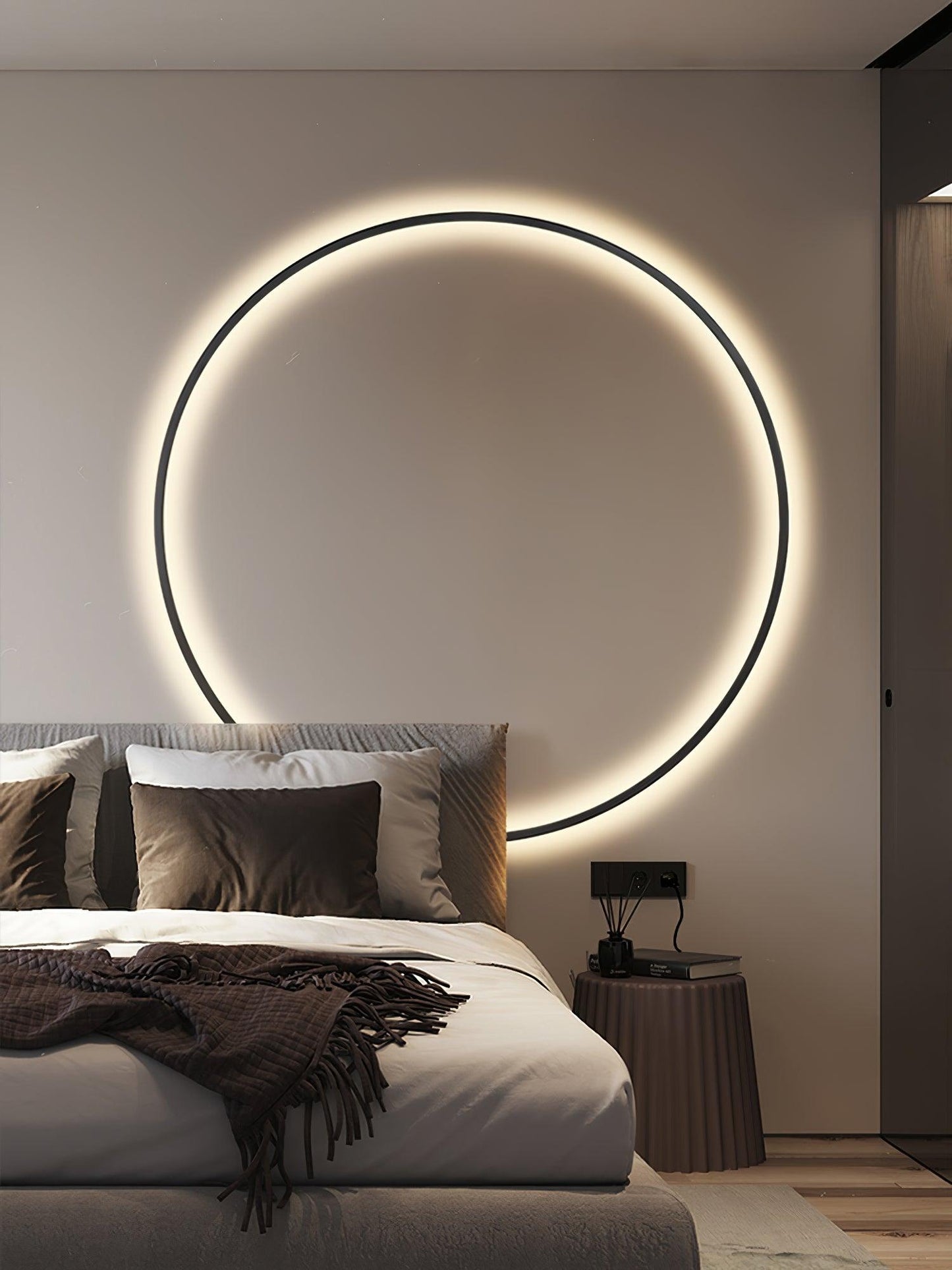Ring Shaped LED Wall Light - Brass Finish, Energy Efficient