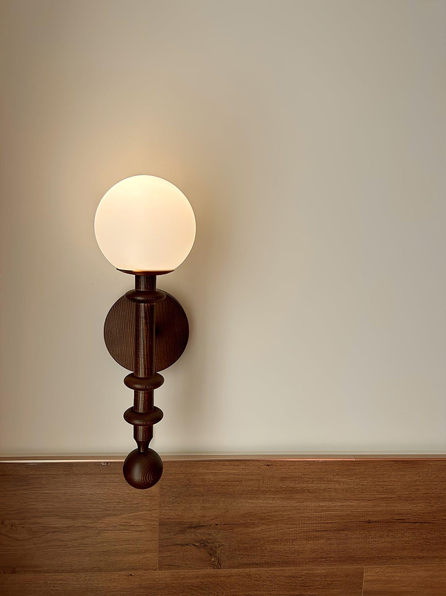 Roman Column Wall Lamp - LED Indoor Lighting - White Wood