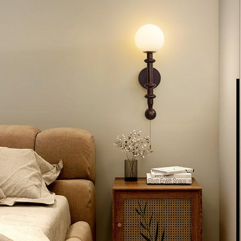 Roman Column Wall Lamp - LED Indoor Lighting - White Wood