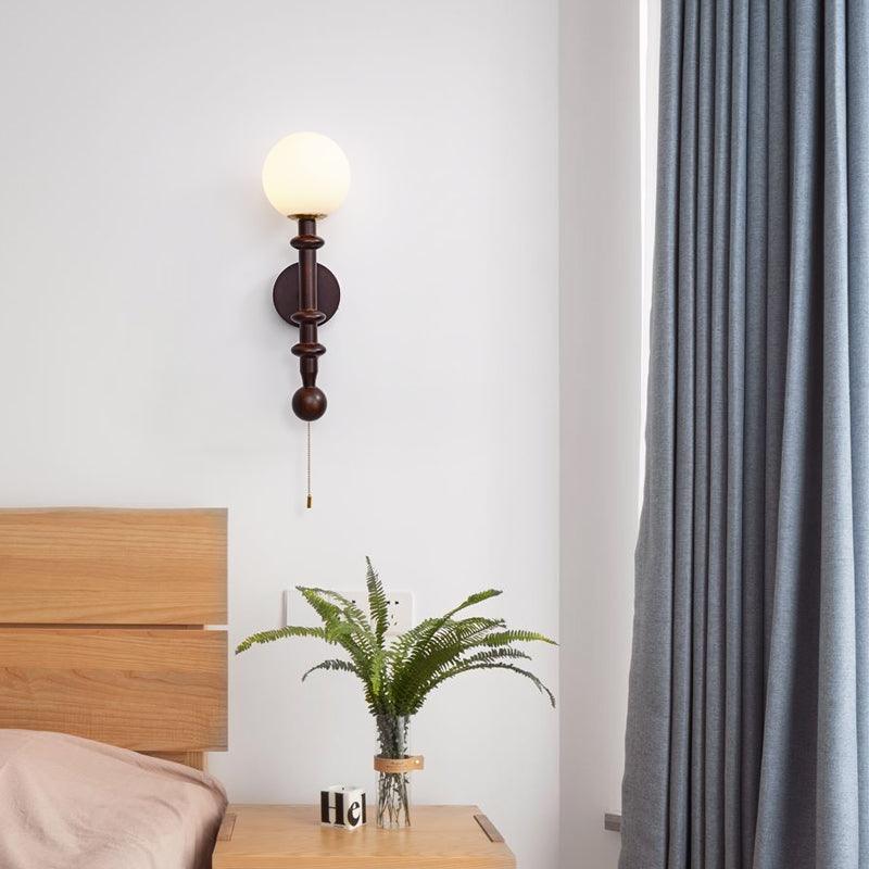 Roman Column Wall Lamp - LED Indoor Lighting - White Wood