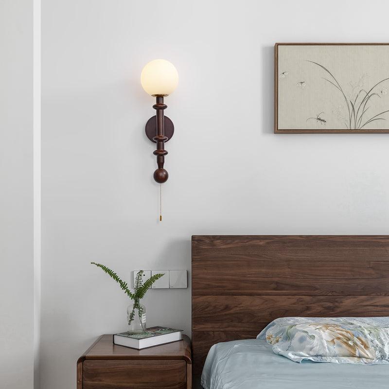 Roman Column Wall Lamp - LED Indoor Lighting - White Wood