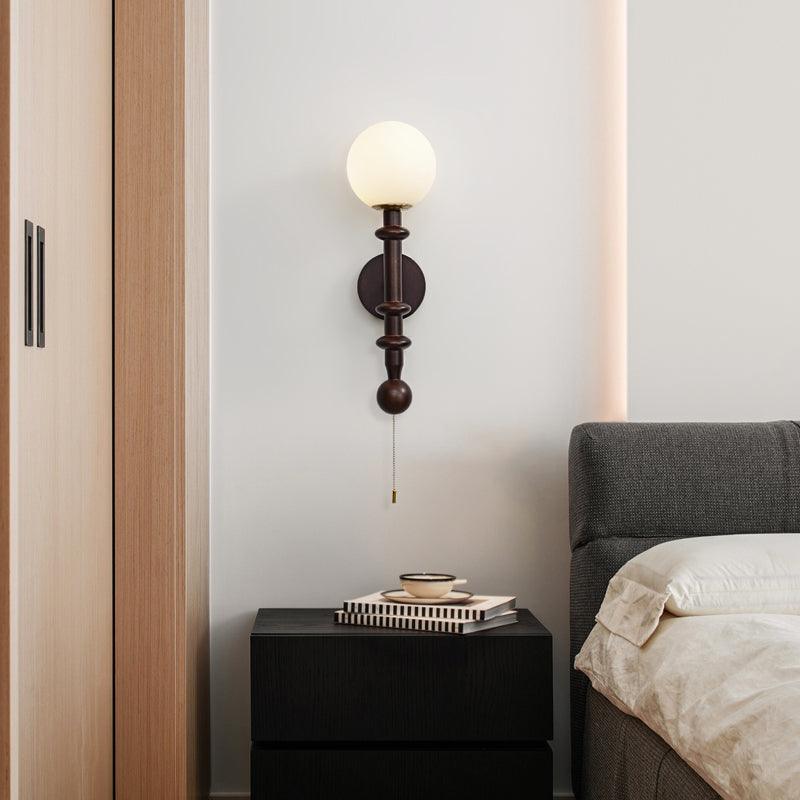 Roman Column Wall Lamp - LED Indoor Lighting - White Wood