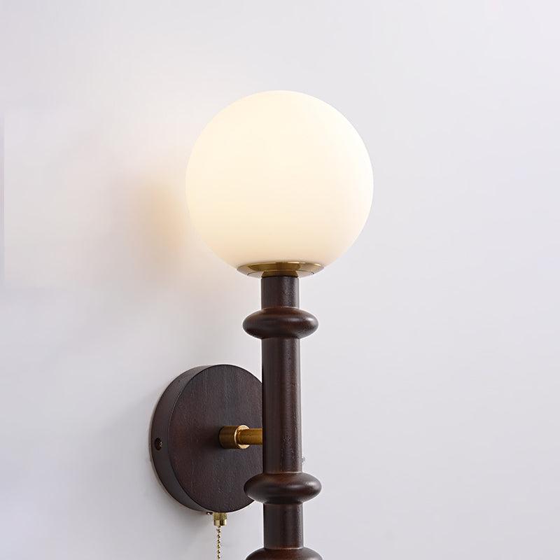 Roman Column Wall Lamp - LED Indoor Lighting - White Wood