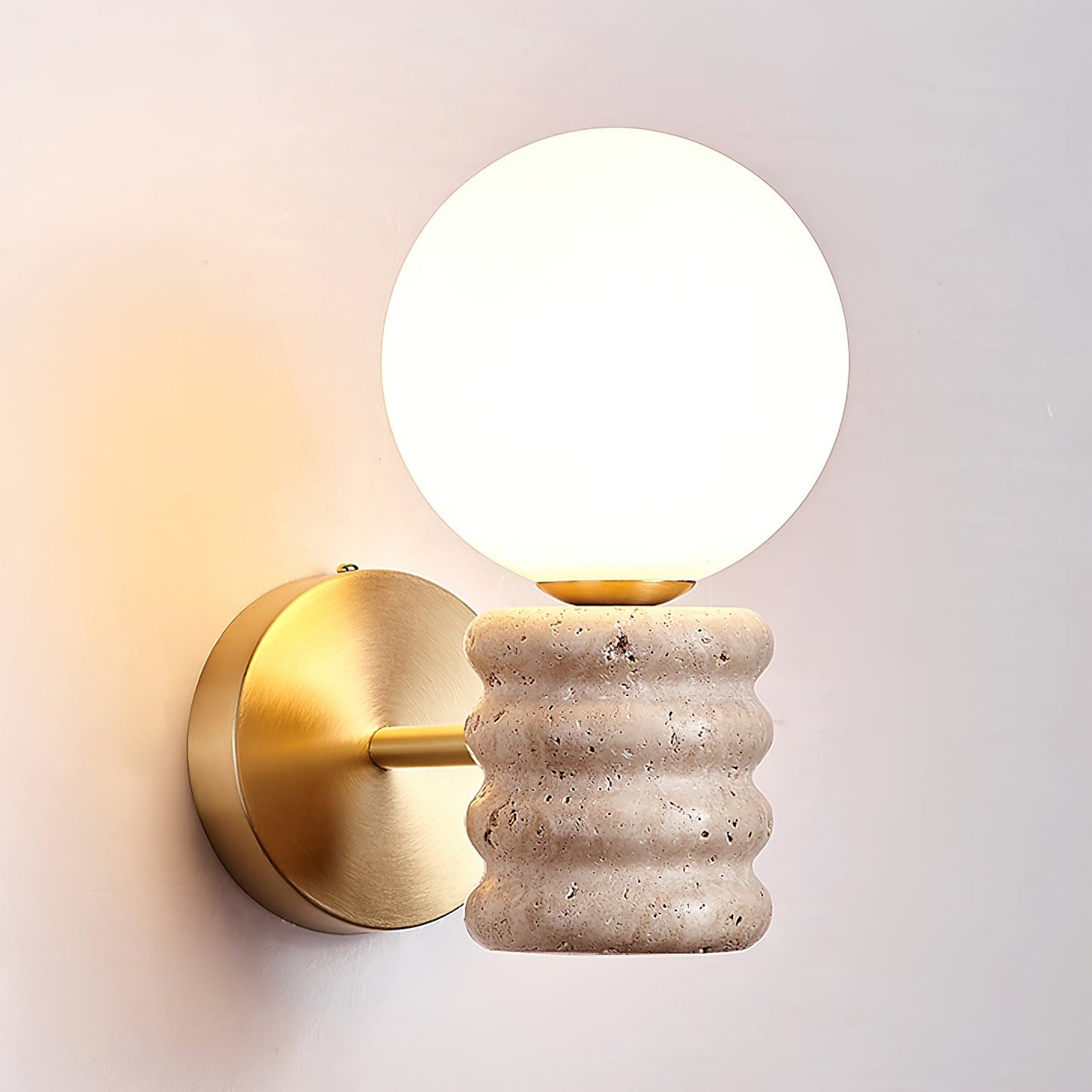 Romus Wall Lamp - Yellow Travertine LED Indoor Fixture