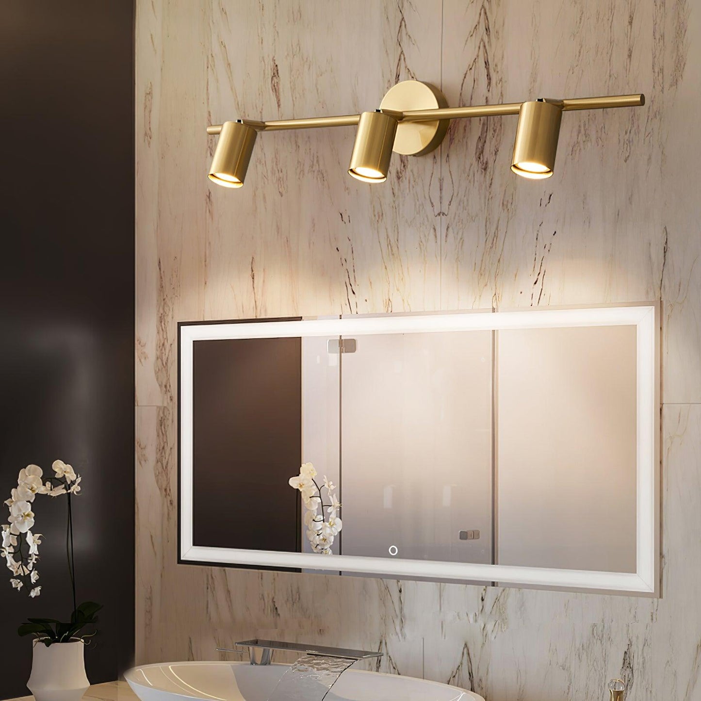 Rotatable Spotlight Wall Light - LED, Brass, 2-4 Heads