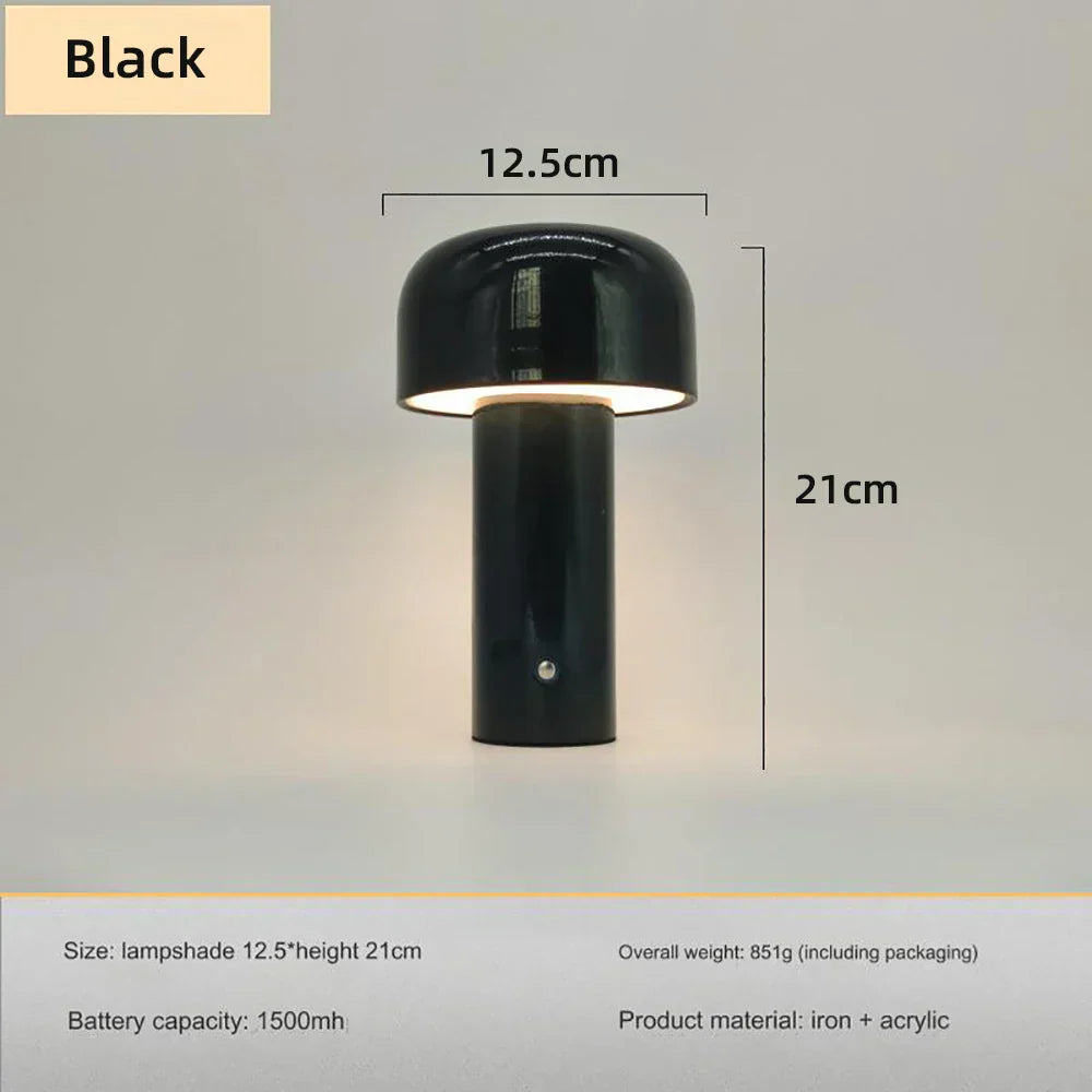 Pilz LED Rechargeable Table Lamp with Dimmable Touch Control