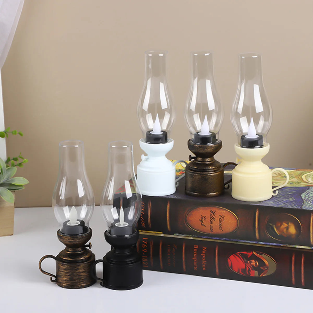 Retro Hanging Lantern - LED Vintage Style for Indoor Outdoor Use