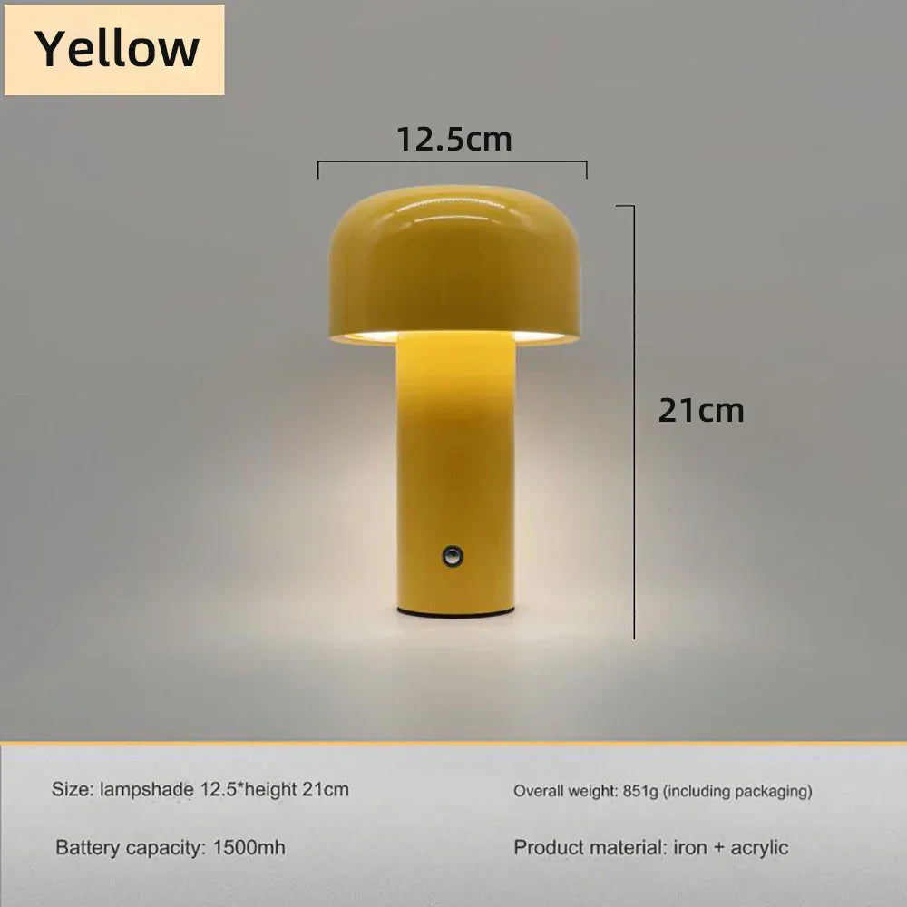 Pilz LED Rechargeable Table Lamp with Dimmable Touch Control