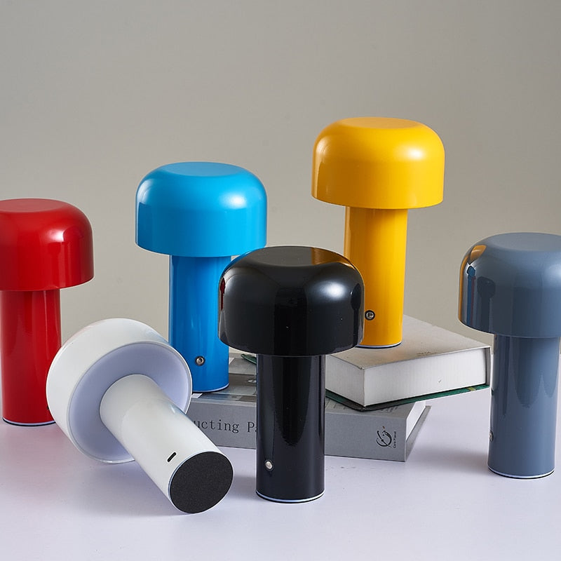 Italian Inspired Mushroom Cordless Table Lamp – Sleek & Modern LED Lighting