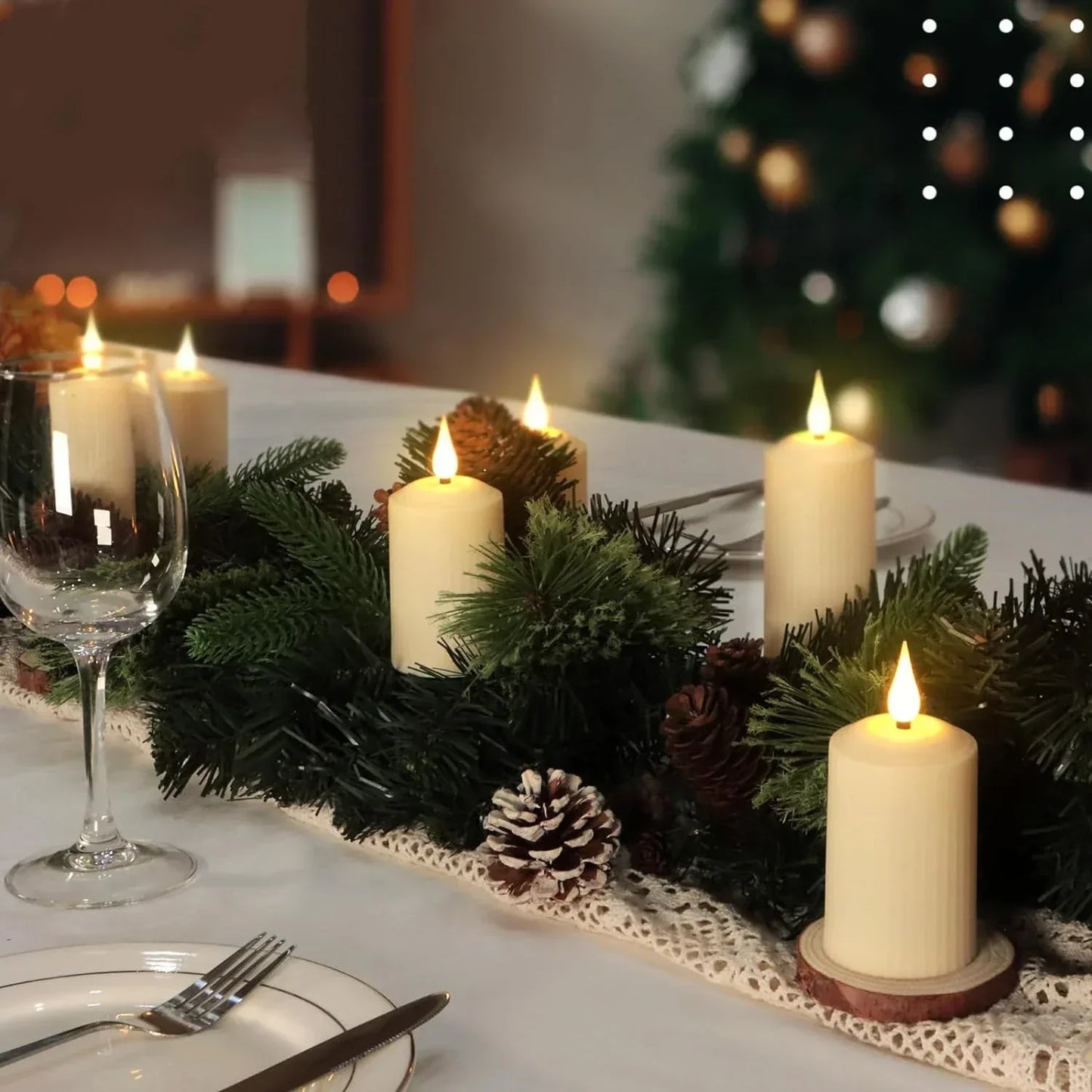 Waterproof LED Pillar Candles with Remote Control Set