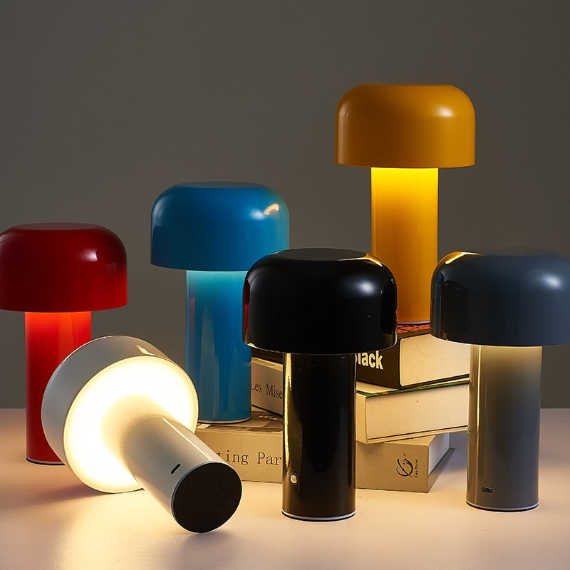 Italian Inspired Mushroom Cordless Table Lamp – Sleek & Modern LED Lighting
