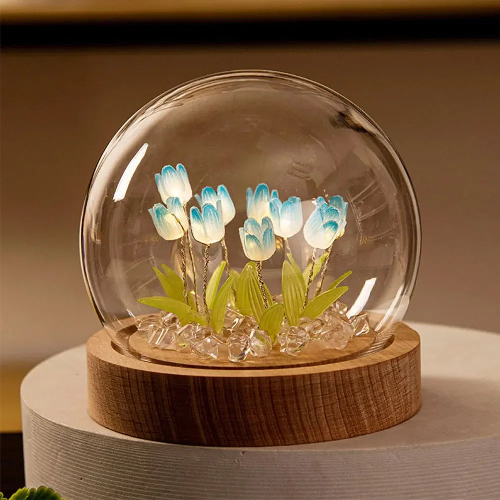 Handmade Tulip Night Lamp with Elegant Glass Cover - TulipGlass