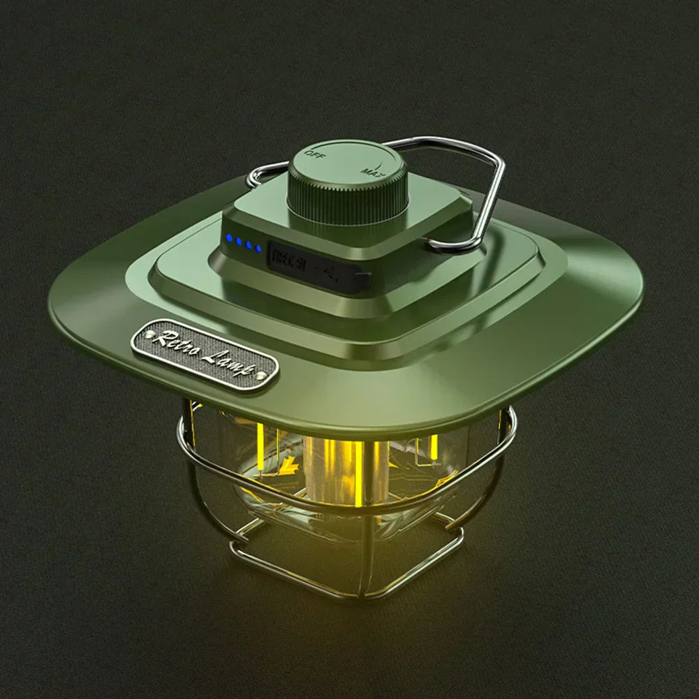 Rechargeable Vintage LED Camping Lantern - Portable Light
